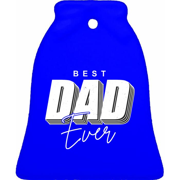 Best Dad Ever Retro Gift Ceramic Bell Ornament