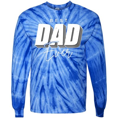 Best Dad Ever Retro Gift Tie-Dye Long Sleeve Shirt