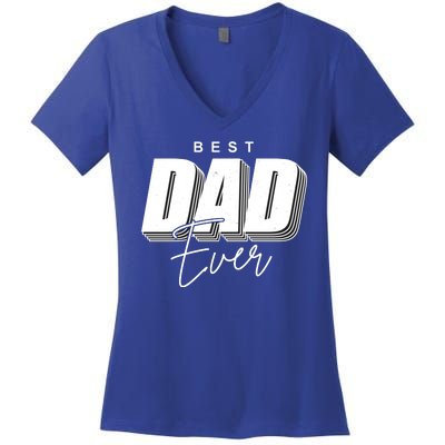 Best Dad Ever Retro Gift Women's V-Neck T-Shirt