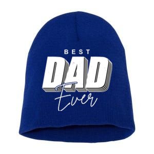 Best Dad Ever Retro Gift Short Acrylic Beanie