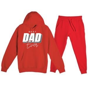 Best Dad Ever Retro Gift Premium Hooded Sweatsuit Set