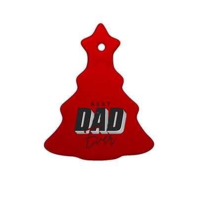 Best Dad Ever Retro Gift Ceramic Tree Ornament