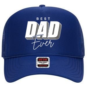 Best Dad Ever Retro Gift High Crown Mesh Back Trucker Hat