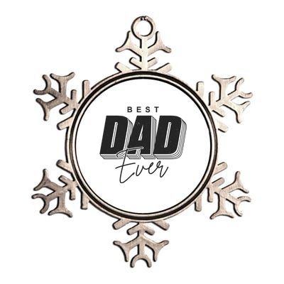 Best Dad Ever Retro Gift Metallic Star Ornament