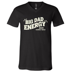 Big Dad Energy Tim Walz Waltz 2024 V-Neck T-Shirt