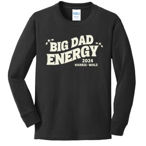 Big Dad Energy Tim Walz Waltz 2024 Kids Long Sleeve Shirt