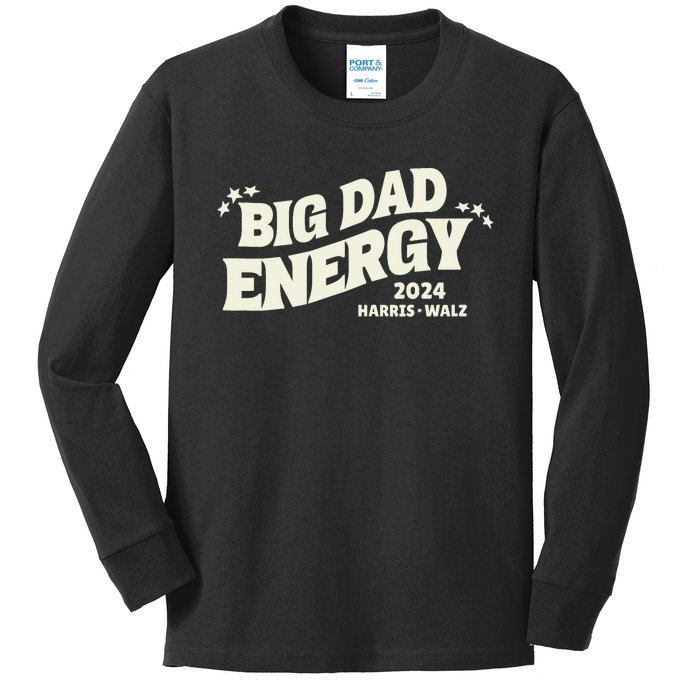 Big Dad Energy Tim Walz Waltz 2024 Kids Long Sleeve Shirt