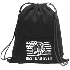 Best Dad Ever Flag Truck Dad Trucker Dad Best Trucking Dad Sweatshirt Cinch Pack Bag