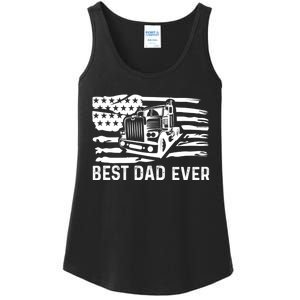 Best Dad Ever Flag Truck Dad Trucker Dad Best Trucking Dad Ladies Essential Tank