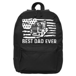 Best Dad Ever Flag Truck Dad Trucker Dad Best Trucking Dad 16 in Basic Backpack