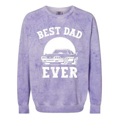 Best Dad Ever Car Lover Father Colorblast Crewneck Sweatshirt