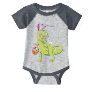 Bunny Dinosaur Easter Day Cute TRex Egg Hunter Infant Baby Jersey Bodysuit