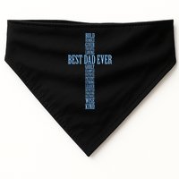 Best Dad Ever Positve Words Cross USA-Made Doggie Bandana