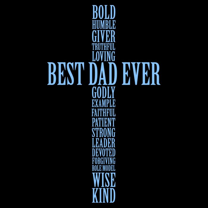 Best Dad Ever Positve Words Cross 7-Panel Snapback Hat