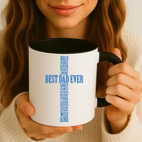 Best Dad Ever Positve Words Cross Mug