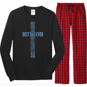 Best Dad Ever Positve Words Cross Long Sleeve Pajama Set