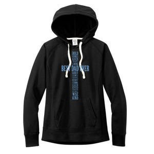 Best Dad Ever Positve Words Cross Women's Fleece Hoodie