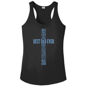 Best Dad Ever Positve Words Cross Ladies PosiCharge Competitor Racerback Tank