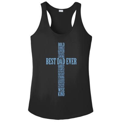 Best Dad Ever Positve Words Cross Ladies PosiCharge Competitor Racerback Tank