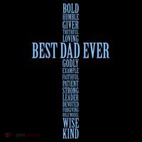 Best Dad Ever Positve Words Cross Poster
