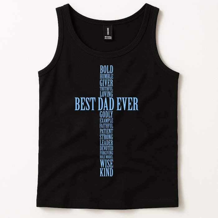Best Dad Ever Positve Words Cross Tank Top