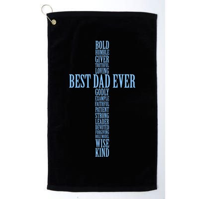 Best Dad Ever Positve Words Cross Golf Towel