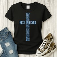 Best Dad Ever Positve Words Cross Womens T-Shirt