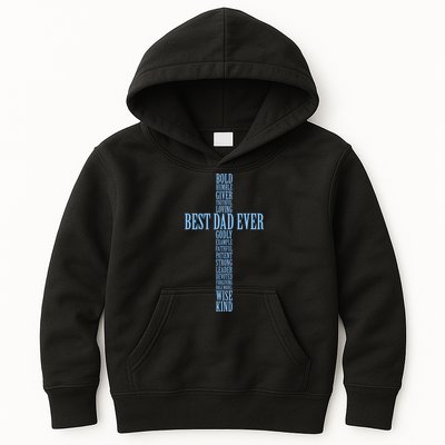 Best Dad Ever Positve Words Cross Kids Hoodie