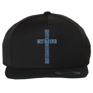 Best Dad Ever Positve Words Cross Wool Snapback Cap