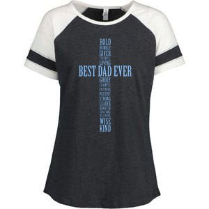 Best Dad Ever Positve Words Cross Enza Ladies Jersey Colorblock Tee