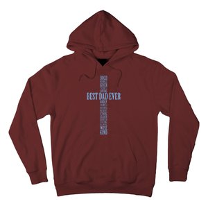 Best Dad Ever Positve Words Cross Hoodie