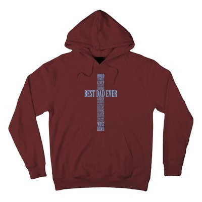 Best Dad Ever Positve Words Cross Hoodie