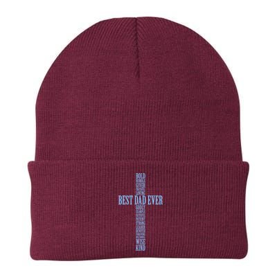Best Dad Ever Positve Words Cross Beanie