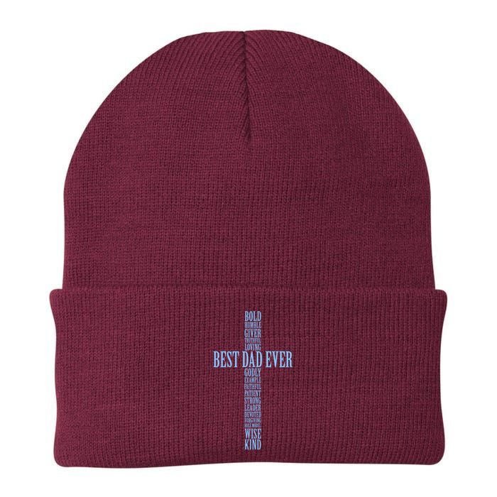 Best Dad Ever Positve Words Cross Knit Cap Winter Beanie