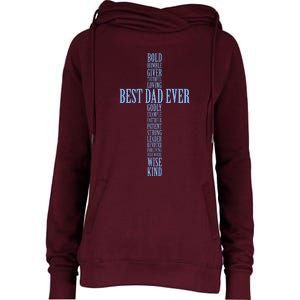 Best Dad Ever Positve Words Cross Womens Funnel Neck Pullover Hood