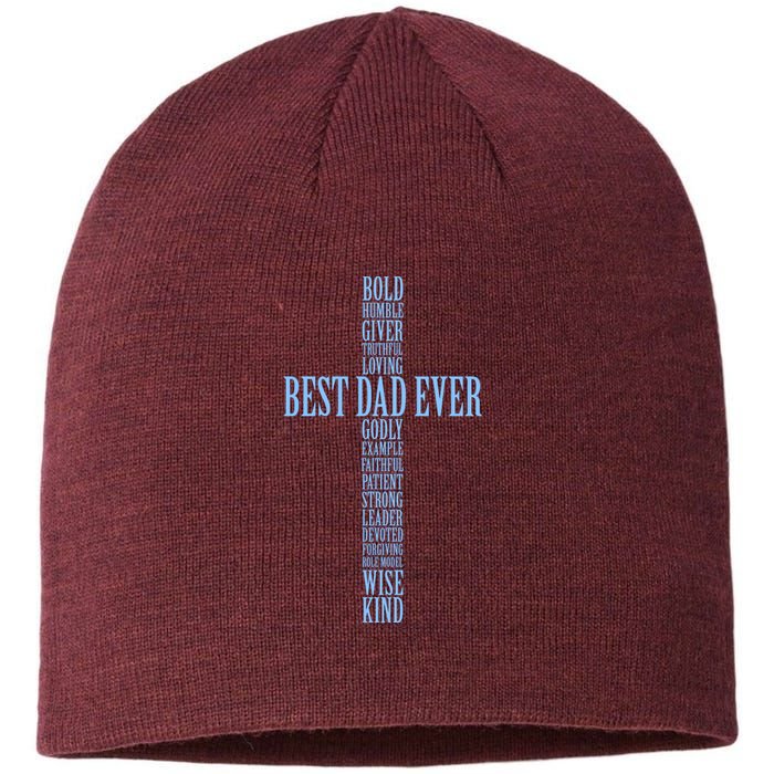 Best Dad Ever Positve Words Cross Sustainable Beanie