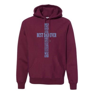 Best Dad Ever Positve Words Cross Premium Hoodie