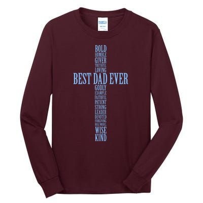 Best Dad Ever Positve Words Cross Tall Long Sleeve T-Shirt