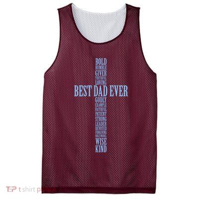 Best Dad Ever Positve Words Cross Mesh Reversible Basketball Jersey Tank