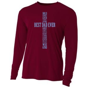 Best Dad Ever Positve Words Cross Cooling Performance Long Sleeve Crew