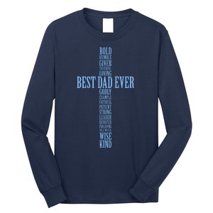 Best Dad Ever Positve Words Cross Long Sleeve Shirt