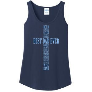 Best Dad Ever Positve Words Cross Ladies Essential Tank