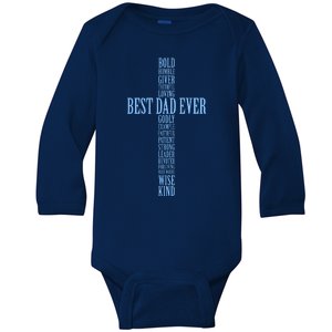 Best Dad Ever Positve Words Cross Baby Long Sleeve Bodysuit