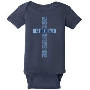 Best Dad Ever Positve Words Cross Baby Bodysuit