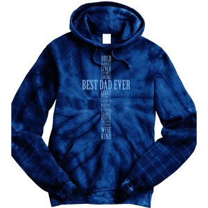 Best Dad Ever Positve Words Cross Tie Dye Hoodie