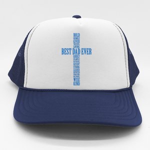 Best Dad Ever Positve Words Cross Trucker Hat