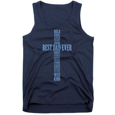 Best Dad Ever Positve Words Cross Tank Top