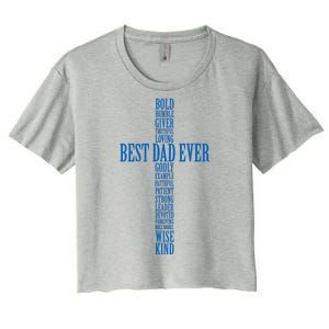 Best Dad Ever Positve Words Cross Women's Crop Top Tee