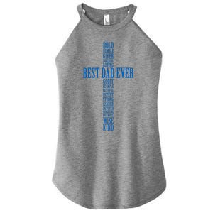 Best Dad Ever Positve Words Cross Women's Perfect Tri Rocker Tank