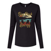 Big Dock Energy Summer Cottage Vacation Lake Life Womens Cotton Relaxed Long Sleeve T-Shirt